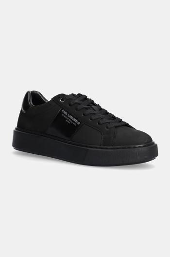 Kožené sneakers boty Karl Lagerfeld MAXI KUP RSG černá barva, KL52218