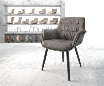 Jídelní židle Kaira-Flex antracitová vintage zúžená podnož