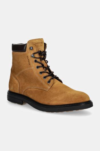 Semišové kotníkové boty Tommy Hilfiger HILFIGER OUTDOOR SUEDE BOOT hnědá barva, FM0FM05193