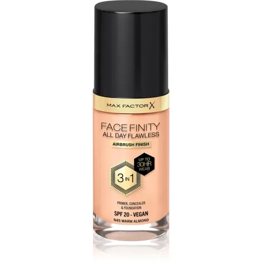 Max Factor Facefinity All Day Flawless dlouhotrvající make-up SPF 20 odstín 45 Warm Almond 30 ml