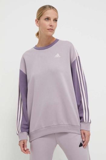 Mikina adidas dámská, fialová barva, vzorovaná, IR6137