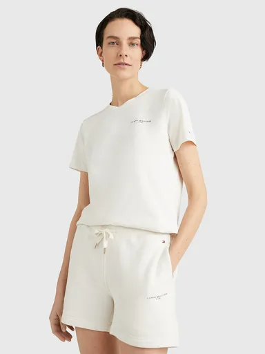 Tommy Hilfiger dámské krémové tričko WW0WW37877 M