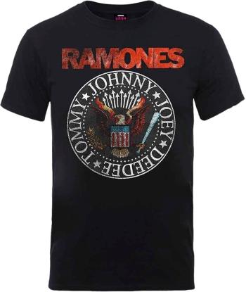 Ramones Tričko Vintage Eagle Seal Unisex Black L