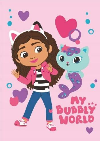 Gyerek polár takaró Gabby´s Dollhouse "Bubbly World" 100x150 cm