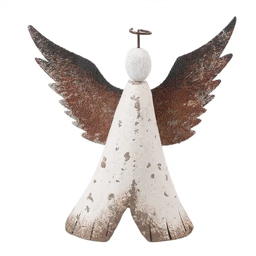 Dekorace dřevěná figurka anděl Angel Rustic M - 14*4*15 cm 6H2416M
