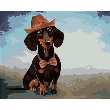 Diamondi - Diamantové malování - JEZEVČÍK S KLOBOUKEM, 40x50 cm, bez rámu a bez vypnutí plátna (606579A)