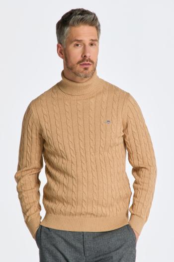 ROLÁK GANT COTTON CABLE TURTLE NECK KHAKI MEL