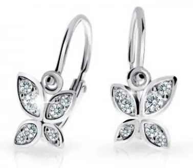 Cutie Jewellery Dětské náušnice z bílého zlata Motýlci C2259-10-X-2 bílá
