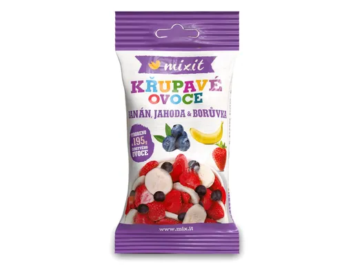 Mixit Křupavé ovoce do kapsy Banán, jahoda a borůvka 23 g