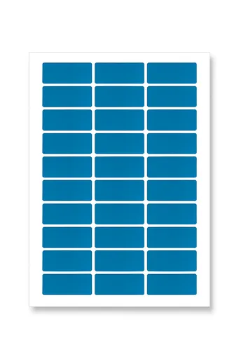 Samolepicí etikety 63,5 x 29,6 mm, 27 etiket, A4, 20 listů, modré