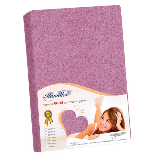 Bellatex Froté prostěradlo Kamilka tmavě fialová, 140 x 200 cm