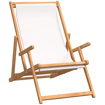 SHUMEE Lehátko plážové, teak, krémové 317696 (317696)