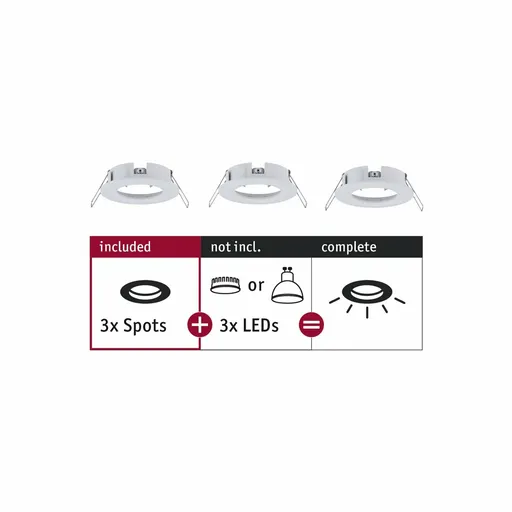 PAULMANN Vestavné svítidlo Choose spot sada 3ks nevýklopné max. 3x10W bílá mat 230V 924.80
