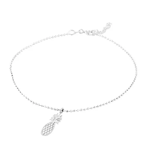 Stříbrný 925 kuličkový řetízek na nohu, přívěsek - ananas