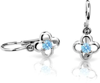 Cutie Jewellery Dětské náušnice z bílého zlata C1944-10-X-2 světle modrá
