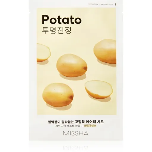 Missha Airy Fit Potato vyhlazující plátýnková maska pro rozjasnění pleti 19 g