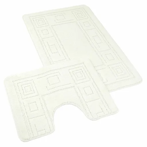 Kvalitex Sada koupelnových předložek Ornament smetanová, 60 x 100 cm, 60 x 50 cm