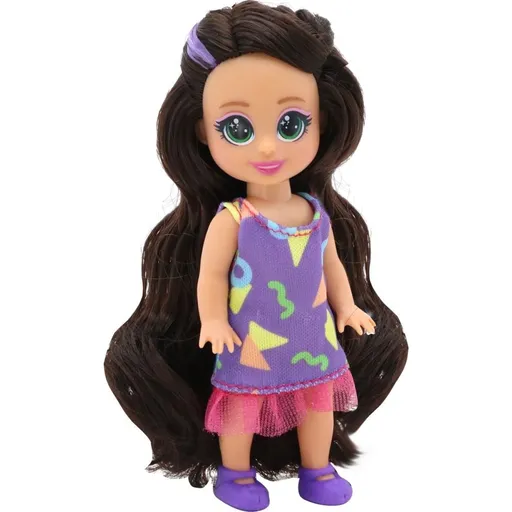 Funville Dreameez mini panenka v kornoutku černé vlásky