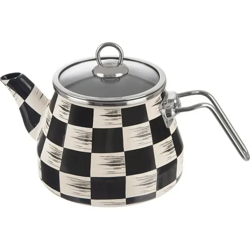 Čajník smalt ŠACHOVNICE Lem 2 l