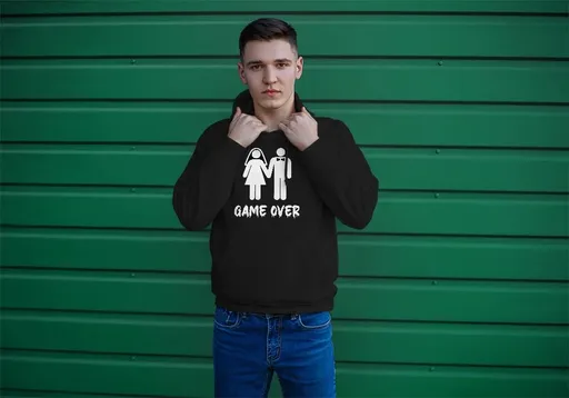 Personal Párová mikina pánská - Game Over Barva: Čierna, Velikost - dospělý: L