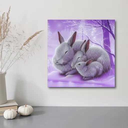 Diamantové malování Růžový králík