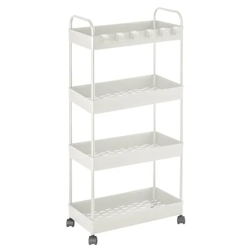 AWD Interior Koupelnový regál na kolečkách 40x96,3x26  bílý AWD02041976 AWD02041976