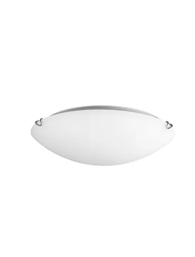 NOVA LUCE stropní svítidlo ANCO matné bílé sklo chromovaný kov E27 2x12W 600402