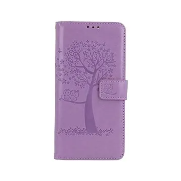 TopQ Pouzdro Xiaomi Redmi Note 11 Pro+ 5G knížkové Světle fialový strom sovičky 71708 (Sun-71708)