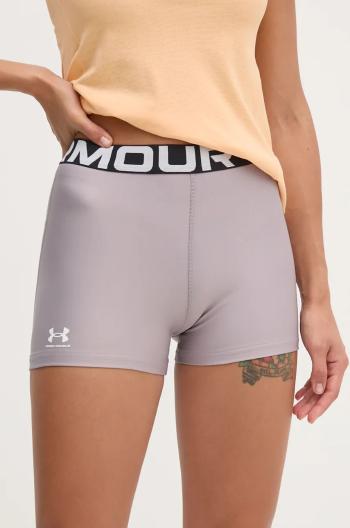 Tréninkové šortky Under Armour Authentics šedá barva, s potiskem, medium waist