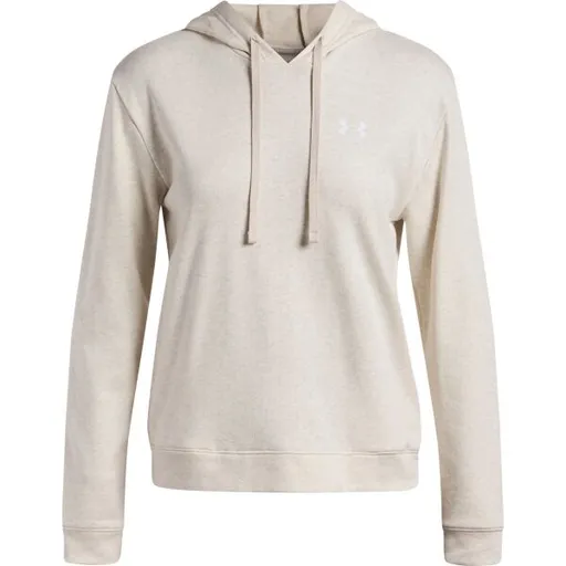 Under Armour RIVAL TERRY HOODIE Dámská mikina, béžová, velikost M