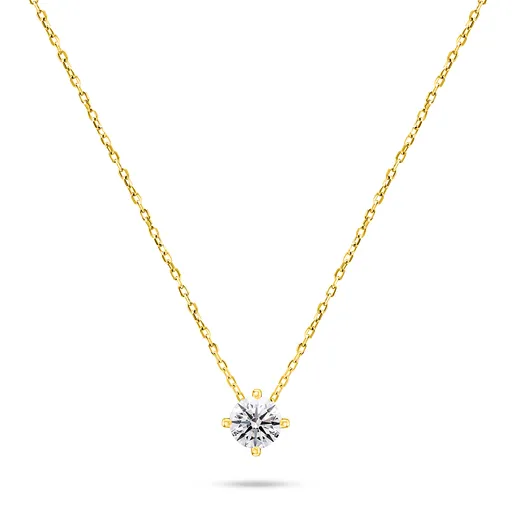 Brilio Silver Minimalistický pozlacený náhrdelník se zirkonem NCL73Y