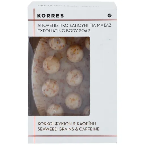 Korres Seaweed Grains & Kaffeine peelingové mýdlo na celulitidu 125 g