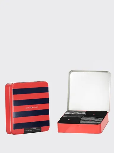 Tommy Hilfiger pánské černo šedé ponožky Box 4 pack 701210548 39