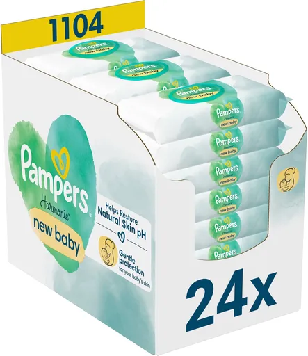 PAMPERS Harmonie New Baby Plastic Free 1104 ks (24× 46 ks) (8006540815953)