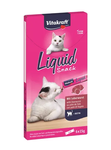 Vitakraft Cat Liquid Snack játrovka a biotin 6x15 g