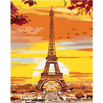 Zuty - Malování podle čísel - EIFFELOVA VĚŽ V PODZIMNÍCH BARVÁCH, 80x100 cm, vypnuté plátno na rám (HRAmmb10729nad)