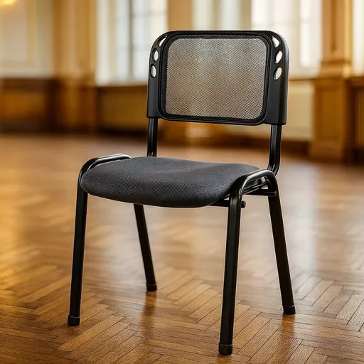 Konferenční židle šedá, kovový rám, stohovatelná