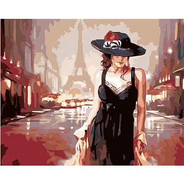 Diamondi - Diamantové malování - ŽENA V PAŘÍŽI, 40x50 cm, bez rámu a bez vypnutí plátna (603245A)