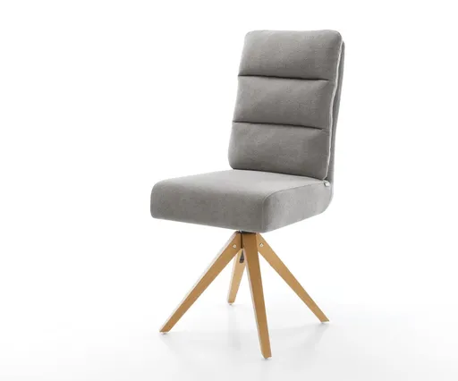 Jídelní židle Pela-Flex strukturovaná látka Měkký šedá dřevěná