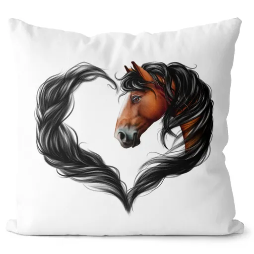 Polštář Horse heart brown (Velikost: 40 x 40 cm)