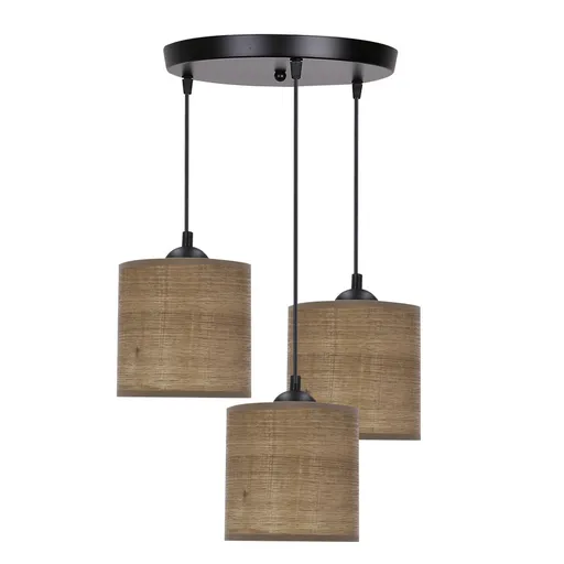 Závěsná lampa Legno, 15 ks, 3x40W, e27, stínidlo z ořechového dřeva