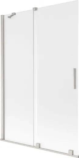 MEXEN/S Velar dvoukřídlá posuvná vanová zástěna 120 x 150, dekor, nikl kartáčovaný 896-120-000-31-97