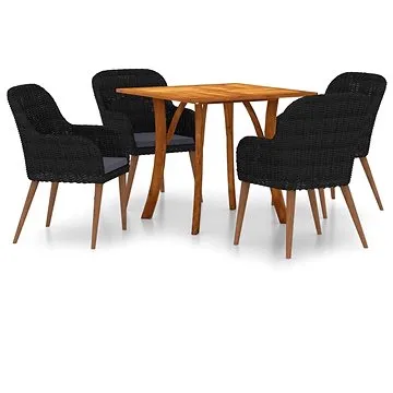 5dílný zahradní jídelní set černý, 3071907 (3071907)