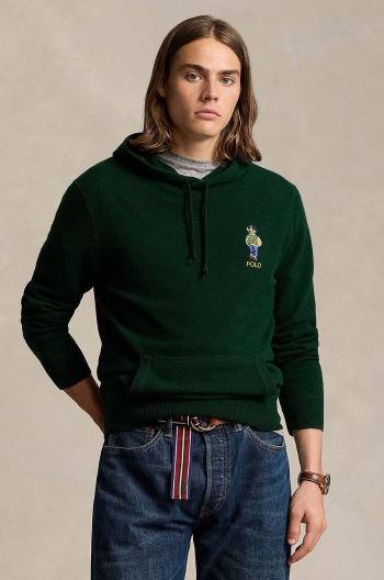 Vlněný svetr Polo Ralph Lauren pánský, zelená barva, 710946003