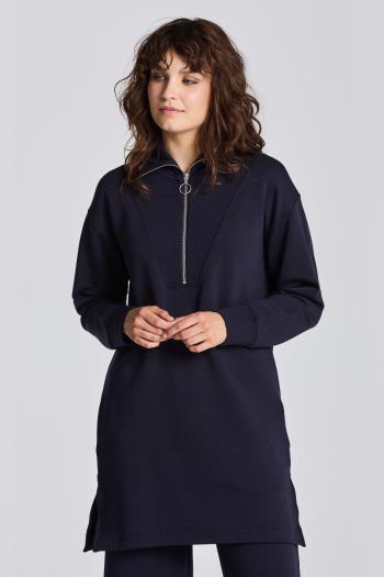 ŠATY GANT D1. HALF ZIP SWEAT DRESS EVENING BLUE