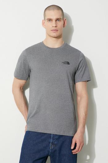 Tričko The North Face M S/S Simple Dome Tee pánske, šedá farba, melanžové, NF0A87NGDYY1