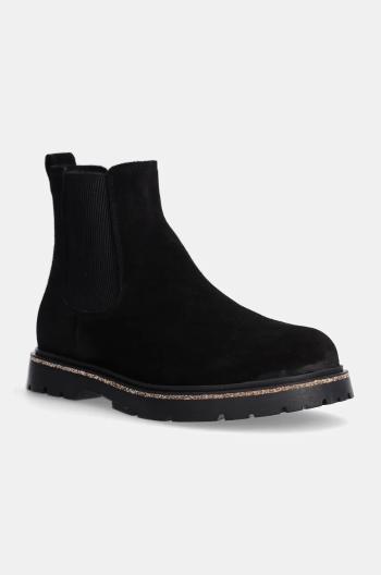 Semišové kotníkové boty Birkenstock Highwood Slip On Mid pánské, černá barva, 1028138