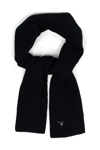 ŠÁLA GANT UNISEX. WOOL KNIT SCARF BLACK