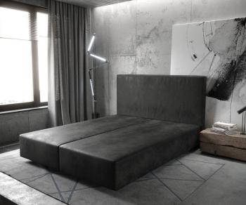 Boxspring postel Dream-Well 160x200 cm mikrovlákno antracitová