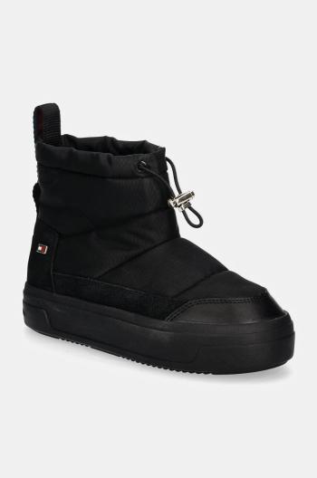 Sněhule Tommy Hilfiger FLAG NYLON MINI SNOWBOOT černá barva, FW0FW08334